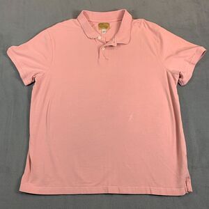 Roe Buck & Co Men's 2XL Short Sleeve Two Button Polo Shirt Pink Stretch Pullover